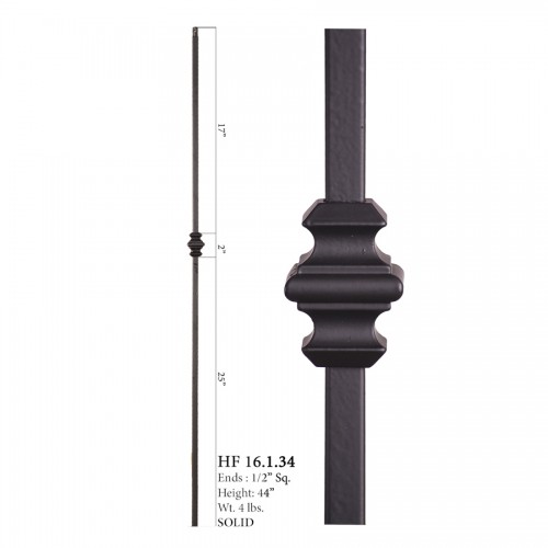 Single Knuckle Square Iron Baluster Raw