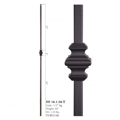 Single Knuckle Square Iron Hollow Baluster Raw
