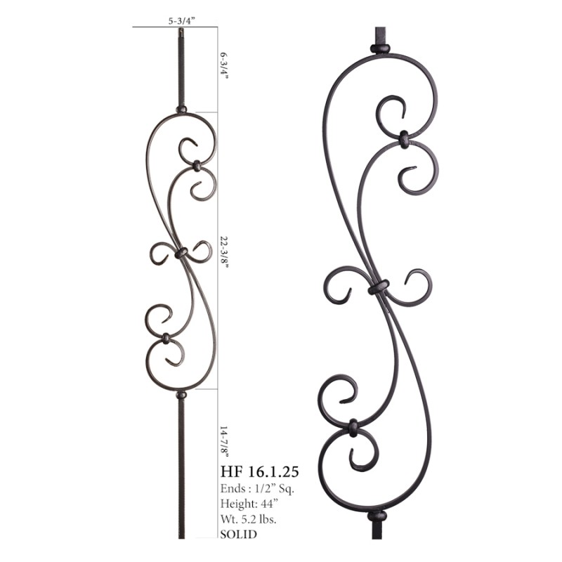 Large Spiral Scroll Baluster Raw