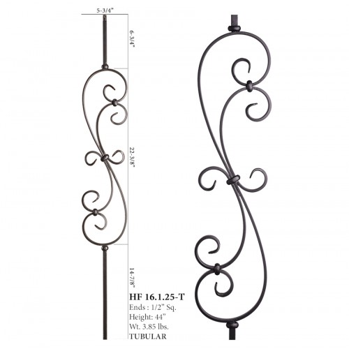 Large Hollow Spiral Scroll Baluster Raw