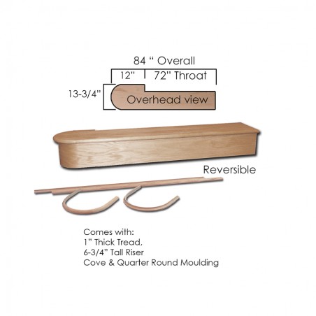 Single End Starting Step 72" Red Oak