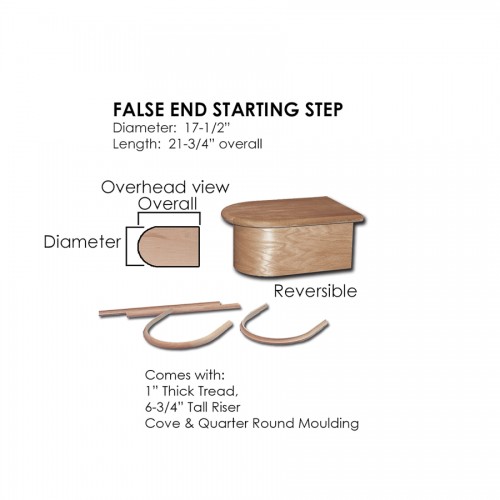 False End Starting Step 21-3/4" Red Oak