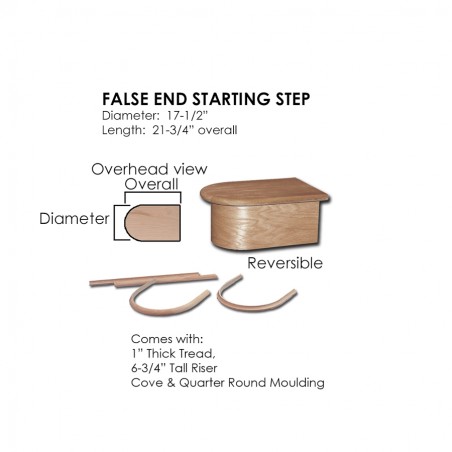 False End Starting Step 21-3/4" Red Oak