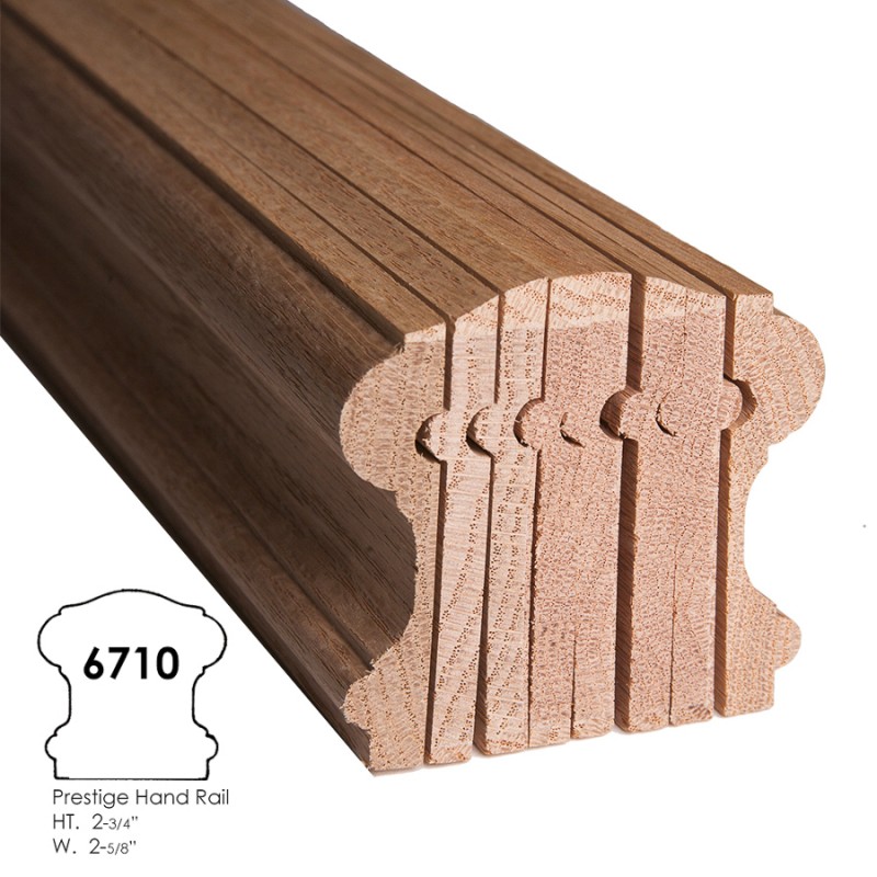 Prestige Style Bending Handrail Red Oak 12 feet