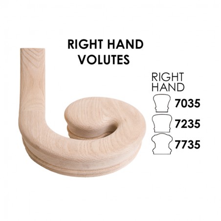 Right Hand Volute Fitting For 6010 Handrail