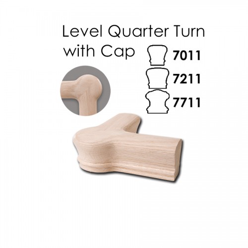 Level Quarter Turn with Cap Fitting For 6010 Handrail