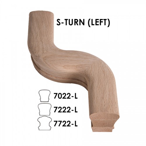 Left Hand S-Turn Fitting For 6010 Handrail