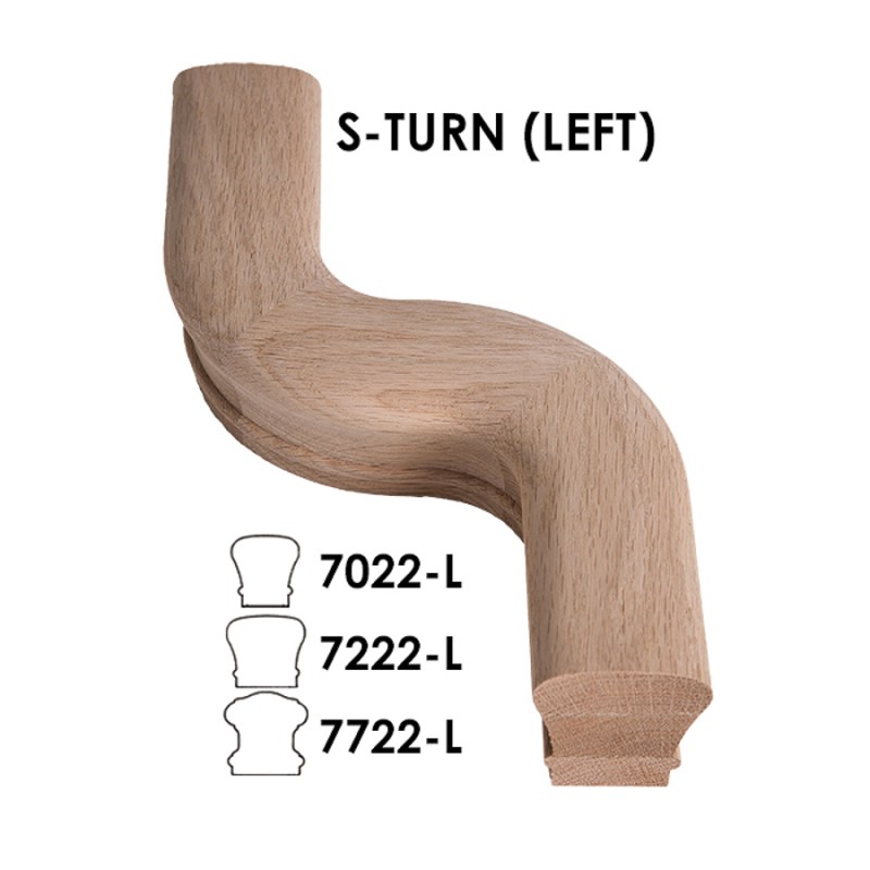 Left Hand S-Turn Fitting For 6010 Handrail