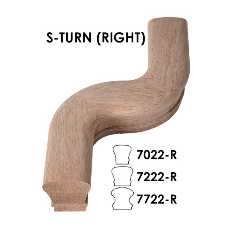 Right Hand S-Turn Fitting For 6010 Handrail