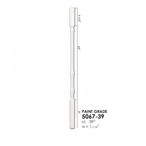 Square Top Prefinished White Wooden Baluster