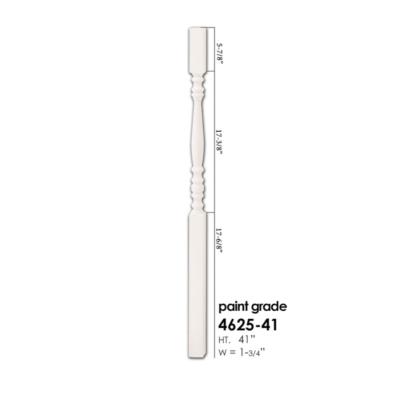 Square Top Concord Series Prefinished White Wooden Baluster