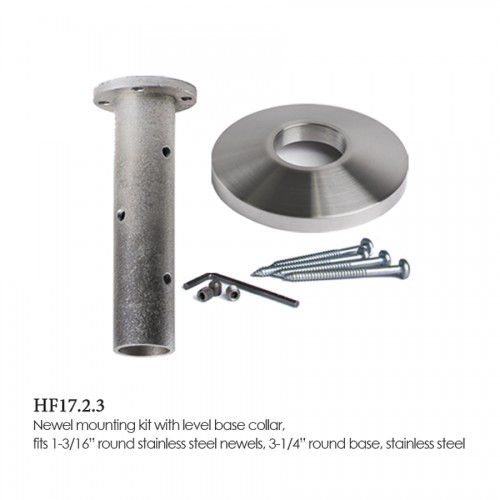Newel Mouting Kit with Level Base Collar Stainless Steel