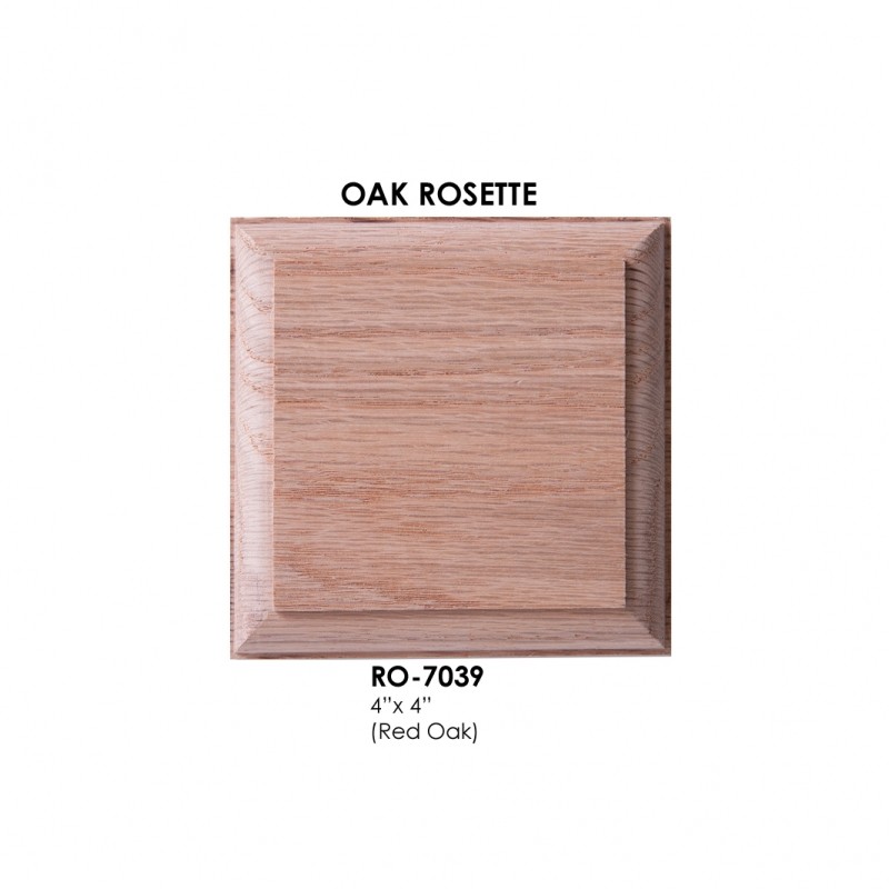 Square Red Oak Rosette