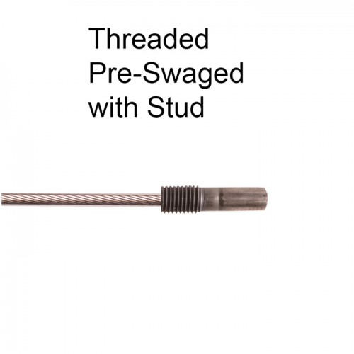Pre Swaged Threaded Stud Cable - 15 Feet