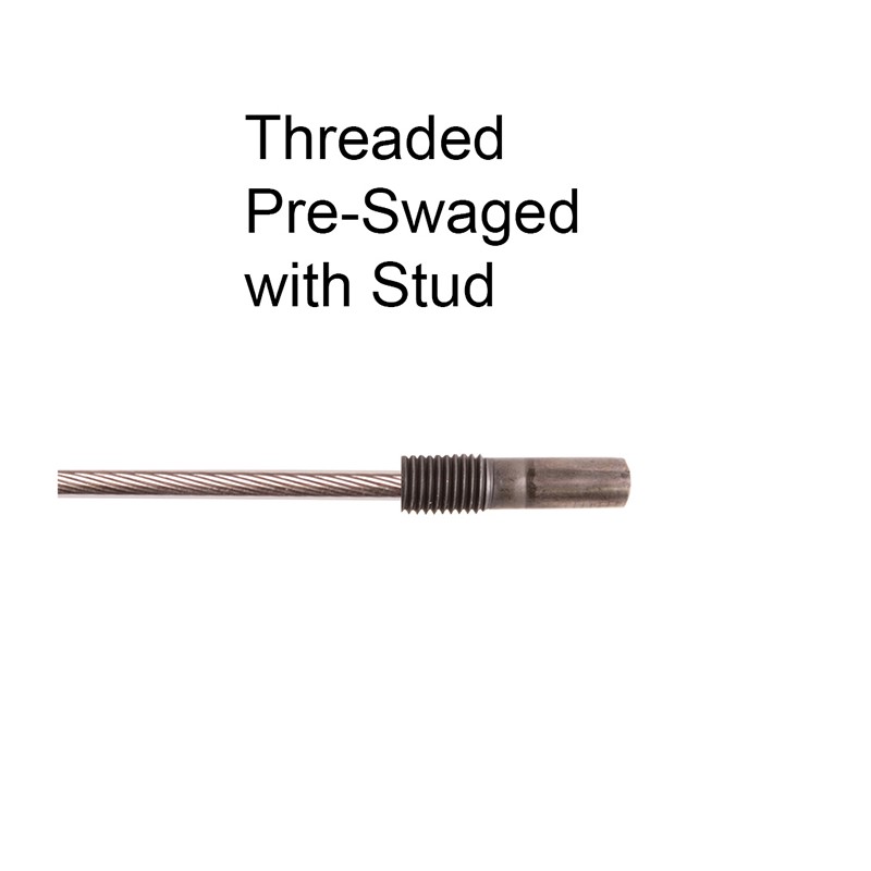 Pre Swaged Threaded Stud Cable - 15 Feet