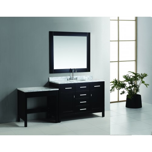 London 48" Single Sink Vanity Set in Espresso Finish with Make-up table in Espresso