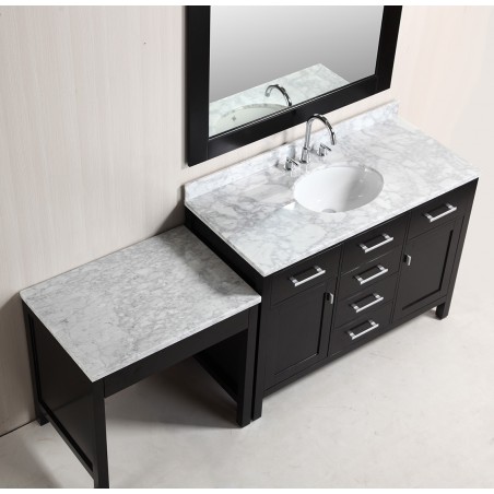 London 48" Single Sink Vanity Set in Espresso Finish with Make-up table in Espresso