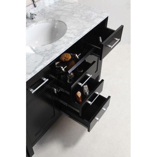 London 48" Single Sink Vanity Set in Espresso Finish with Make-up table in Espresso