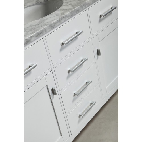 Two London 48" Single Sink Vanity Set in White Finish with One Make-up table in White