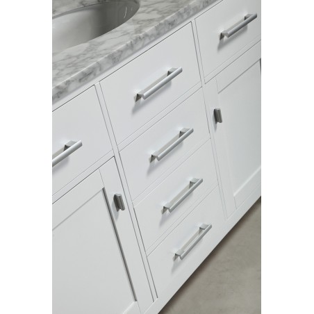 Two London 48" Single Sink Vanity Set in White Finish with One Make-up table in White