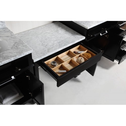 Two London 36" Single Sink Vanity Set in Espresso with One Make-up table in Espresso