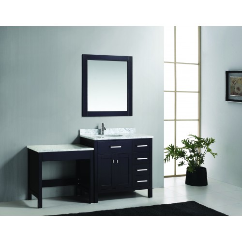 London 36" Single Sink Vanity Set in Espresso with One Make-up table in Espresso