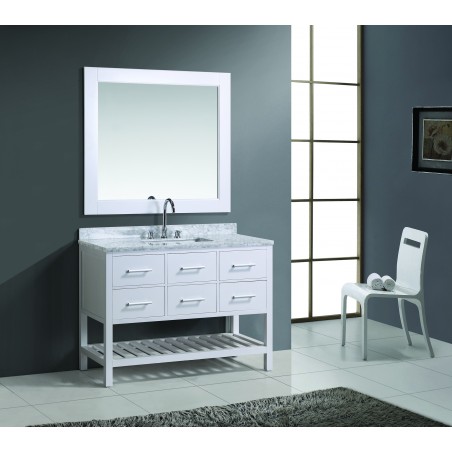 London 48" Single Sink Vanity Set in White Finish