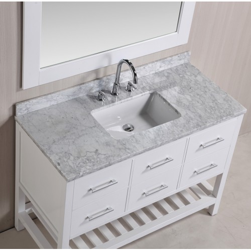 London 48" Single Sink Vanity Set in White Finish