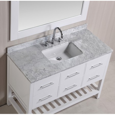 London 48" Single Sink Vanity Set in White Finish