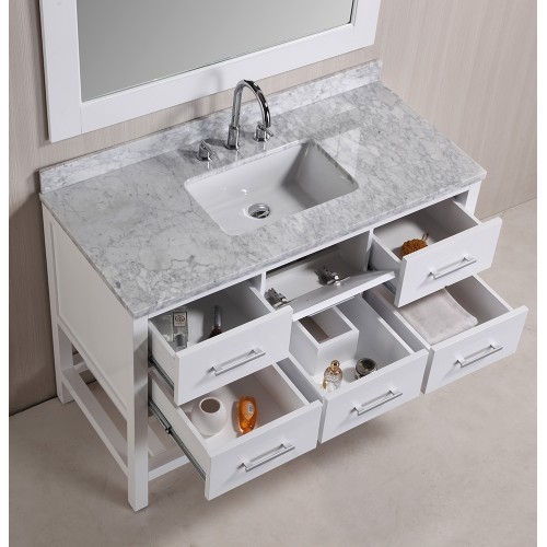 London 48" Single Sink Vanity Set in White Finish