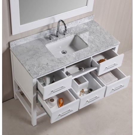 London 48" Single Sink Vanity Set in White Finish