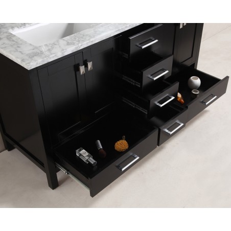 London 60" Double Sink Vanity Set in Espresso Finish