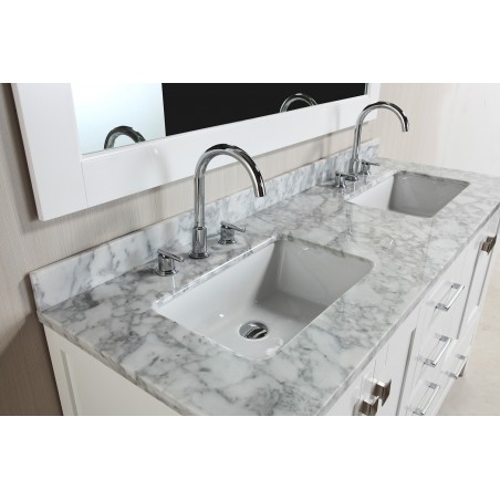 London 60" Double Sink Vanity Set in White Finish