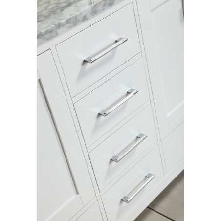 London 60" Double Sink Vanity Set in White Finish