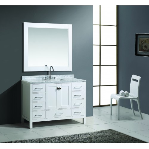 London 48" Single Sink Vanity Set in White Finish