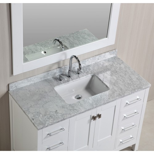 London 48" Single Sink Vanity Set in White Finish