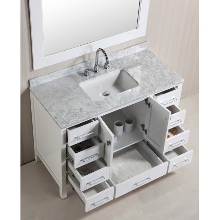 London 48" Single Sink Vanity Set in White Finish