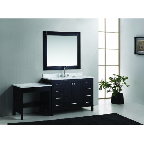 London 48" Single Sink Vanity Set in Espresso Finish One Make-up table in Espresso Finish