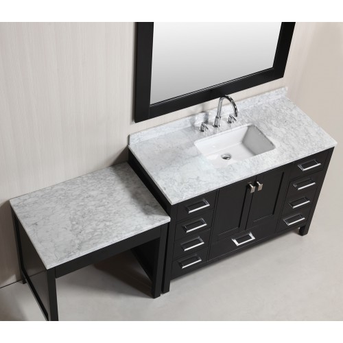 London 48" Single Sink Vanity Set in Espresso Finish One Make-up table in Espresso Finish