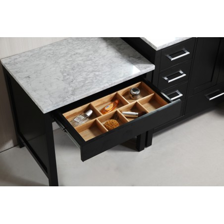 London 48" Single Sink Vanity Set in Espresso Finish One Make-up table in Espresso Finish