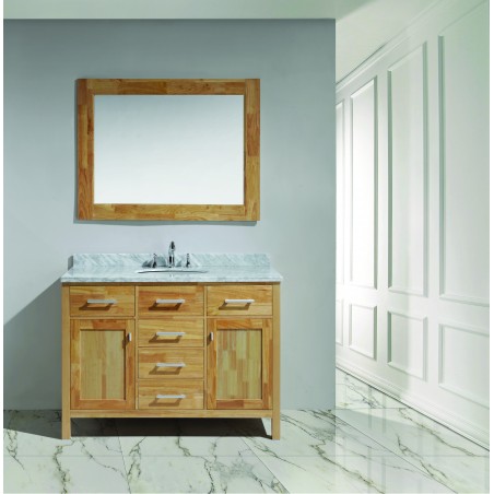 London 48" Double Sink Vanity Set in Honey Oak Finish 