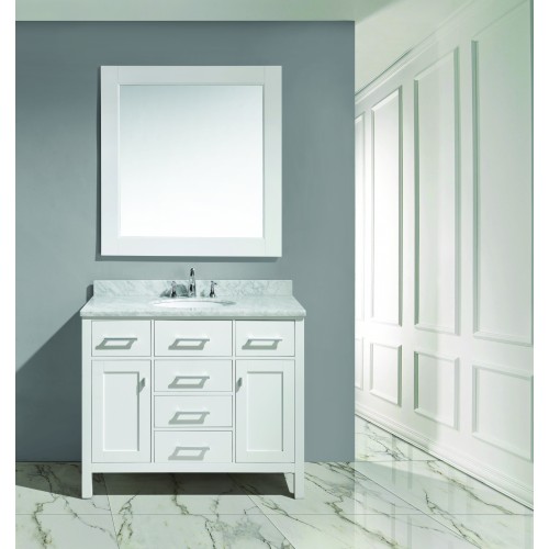 London 42" Single Sink Vanity Set in White Finish