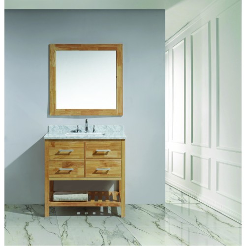 London 36" Single Sink Vanity Set in Honey Oak Finish 