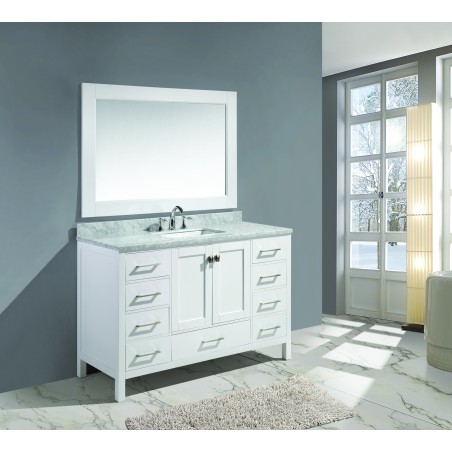 London 54" Single Sink Vanity Set in white Finish 