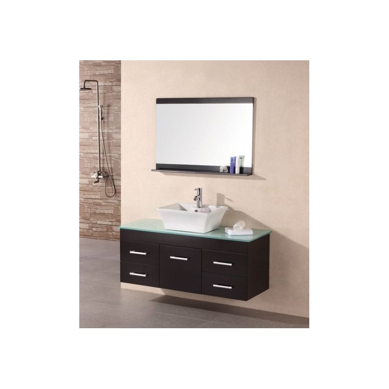 Madrid 48" Single Sink - Wall Mount Vanity Set in Espresso