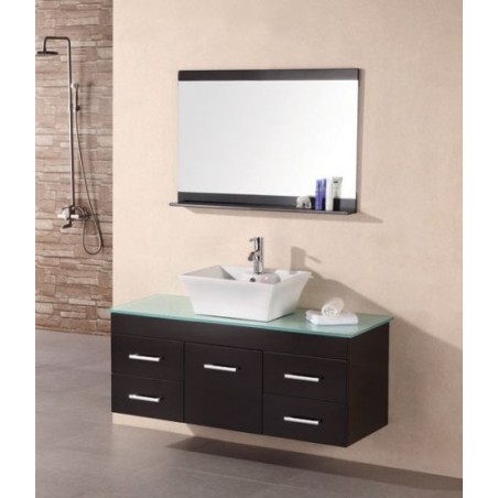 Madrid 48" Single Sink - Wall Mount Vanity Set in Espresso