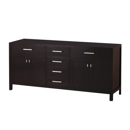 London 72" Double Sink Base Cabinet in Espresso