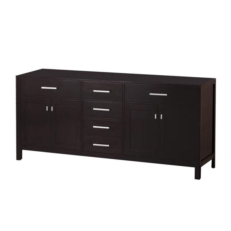 London 72" Double Sink Base Cabinet in Espresso