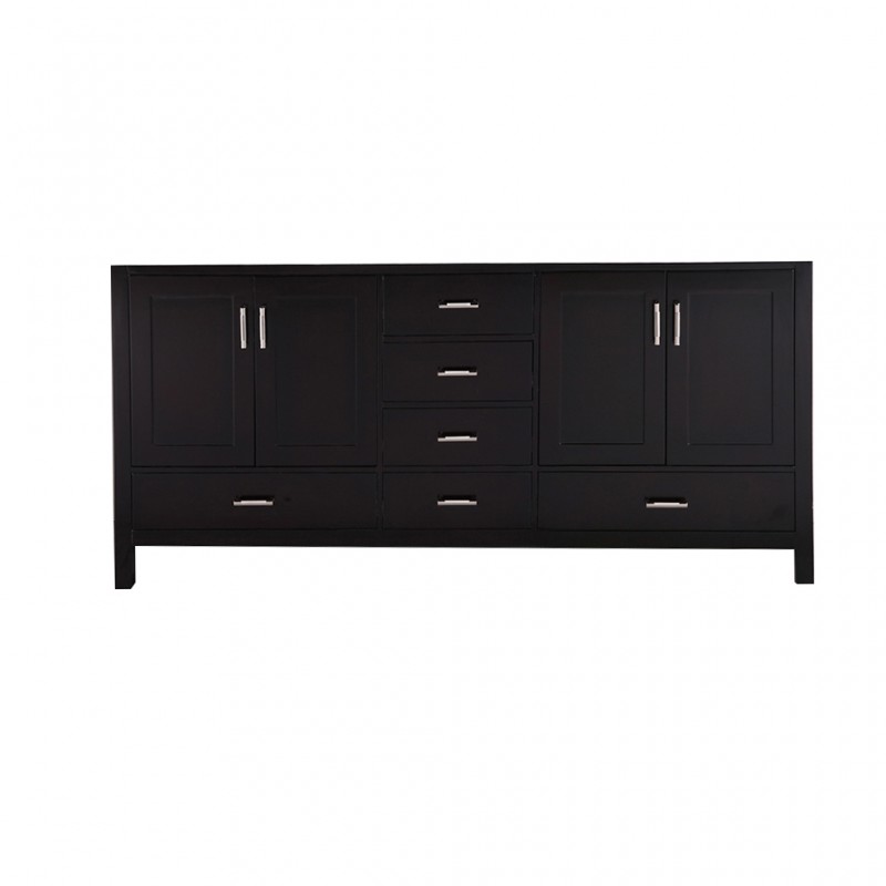 London 72" Double Sink Base Cabinet with Bottom Drawers