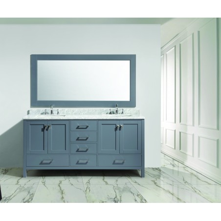 London 72" Double Sink Vanity Set in Gray Finish 